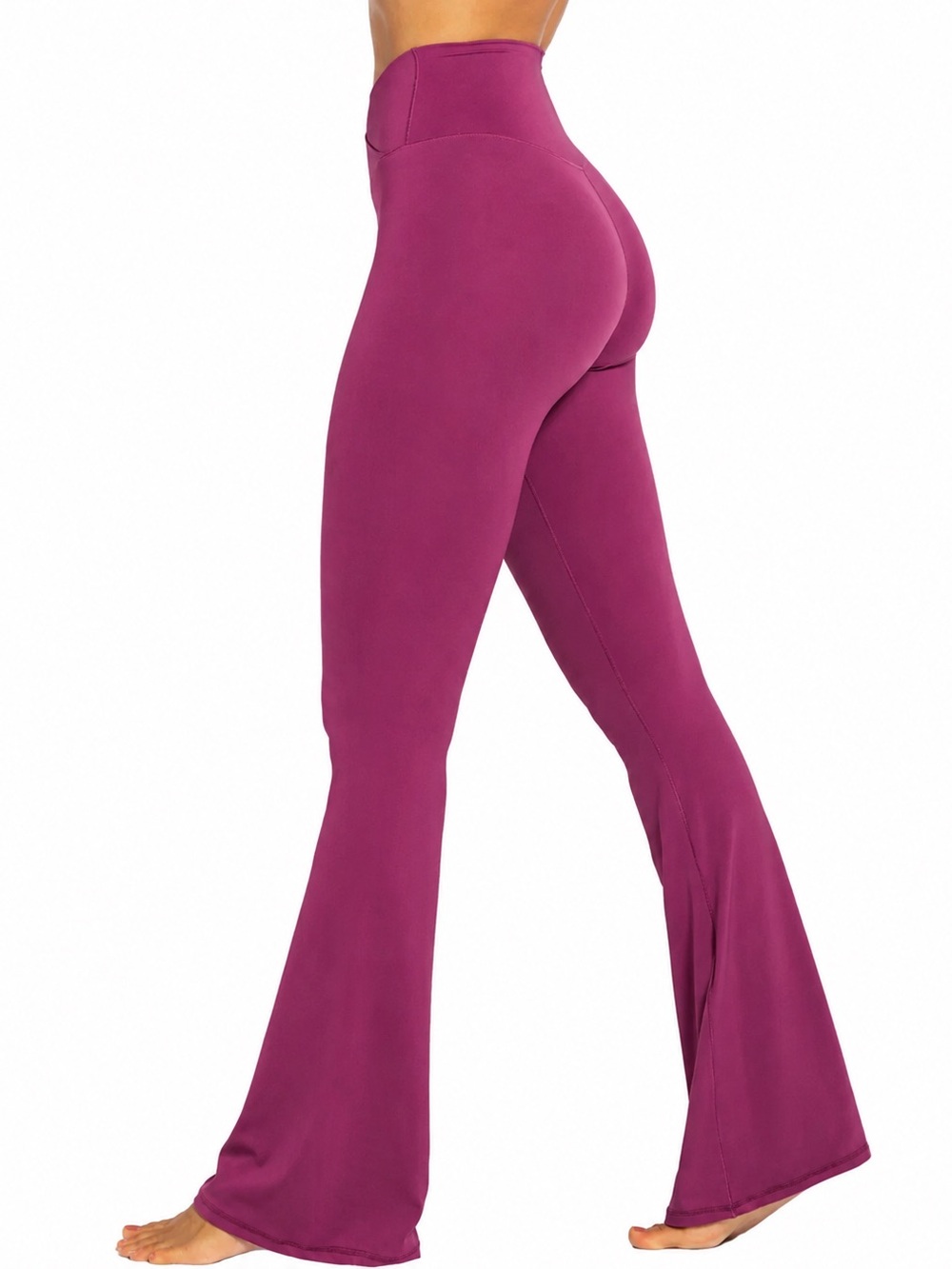 Sunzel NWT XL Burgundy Crossover High Waist Flare Yoga Leggings Pants $59
